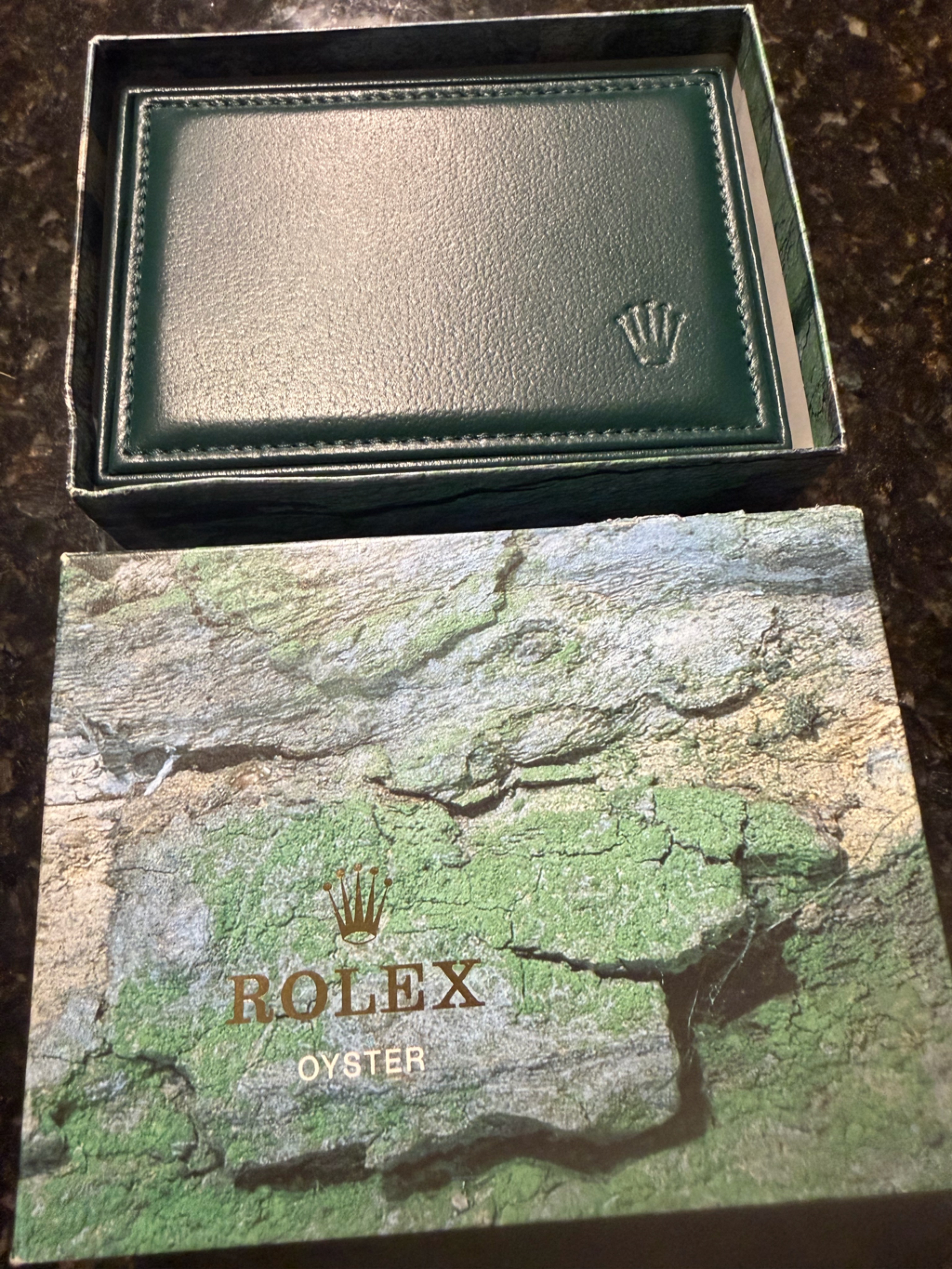 Vintage Rolex Dark Green Leather Travel Case With Embossed Crown